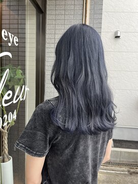 アンフルール(Un Fleur) ネイビーブルー×大人可愛いゆるふわ巻き