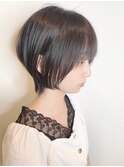 【馬場】大人かわいい黒髪外ハネショートウルフ耳かけ