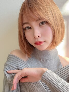 モアナ バイ ラナ 甚目寺店(MoanA BY LANA) 韓国風/透明感カラー/オリーブベージュ/ぱっつん前髪/小顔カット