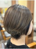 絶壁解消/ひし形/くびれ/斜めバング/60代50代40代/ミセスヘア9A