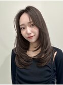 韓国風/レイヤー/小顔/前髪カット/髪質改善/グレージュ/透明感