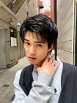 艶センターパートニュアンスパーマダークアッシュ韓国マッシュ