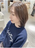 ミディアムボブ顔まわりレイヤーボブ