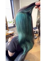 ビスイル 秋葉原店(Vis ill) インナーカラー艶髪ネイビーグレーアッシュブラック大人美人