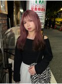 色落ちまで可愛いスモーキーピンクカラー×デザインカラー☆☆