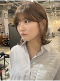 ナチュラル小顔前髪あり後れ毛サイドバング結べるボブくびれヘア