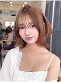 韓国ヘア 2wayバング 顔まわりカットNo.1 レイヤー グレージュ