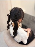 髪の毛リボンツイン【クランソア】ヘアメ/ヘアセット/心斎橋