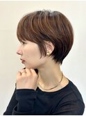 韓国風ミニボブタンバルモリ切りっぱなしボブ前髪あり小顔ボブ