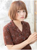大人かわいいココアブラウン小顔前下がりボブa越谷20代30代40代