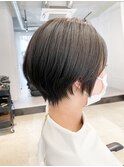 大人可愛い20代30代40代黒髪前下がりショートボブ丸みショート