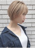 【銀座◇成田】ハイトーンショートくびれヘア丸み大人可愛いボブ