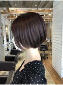 小顔ボブショート/アンバーモーヴブラウン