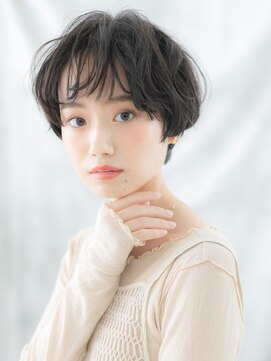 ドクターズサロン LAB 小山店 黒髪くすみカラーくせ毛風マッシュショートa小山20代30代40代