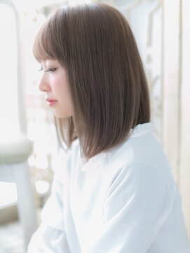 モッズ ヘア 福岡姪浜店(mod's hair) mod's姪浜/シルキーベージュ前下がりボブディヘルシースタイルg