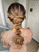 編み下ろし　ローポニー　ポニーテール