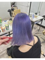 アジールヘア 所沢プロペ通り店(agir hair)&nbsp;ラベンダーボブカラー色落ちホワイト紫ケア所沢