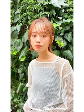 アンバー 池袋(amber) ぱつっとボブ/ハイトーン/ピンクオレンジ[池袋駅]