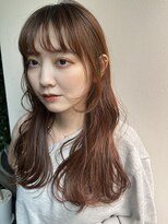 ロングレイヤー レイヤーカット　暖色カラー