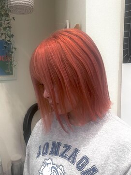 ニューヨークニューヨーク イオンスタイル東淀川店(NYNY) ボブレイヤー×サーモンピンク