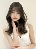 韓国ヘア/前髪カット/オリーブベージュ/ブラウン/原宿