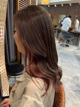 ヘアリゾート粋 トゥジュ 池袋東口店(tujuh) インナーカラー/チェリーレッド/ロングレイヤー