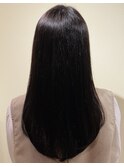 黒髪ストレートロングレイヤーミディアム髪質改善ストレートヘア