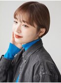 ショートカット 小顔ショート 顔周りレイヤー レッドブラウン