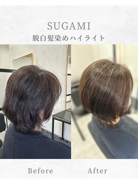 スガミ(SUGAMI) 脱白髪染めハイライト
