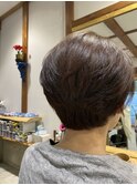 大人柔らかショートボブグレージュ