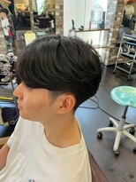 ヘアーメイク ロージー 北18条店(HAIR MAKE ROSY) かき上げヘア七三ヘアツーブロックメンズ波巻きスパイラルパーマ