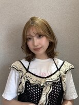 ハウリーヘアアンドスパ(HAURY hair&spa)&nbsp;レイヤーボブ×ハイトーンベージュ