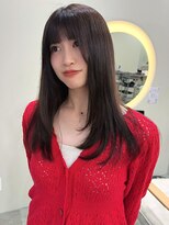 ユニバイリサ 天神大名店(uni by risa) グレージュカラー ロングヘア レイヤーカット 艶カラー
