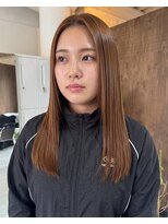 零秒女髪 千里丘店&nbsp;艶とまとまりの美髪ミルクティーロングカラー髪質改善艶感