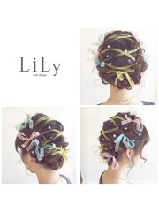 　LiLy　ｈａｉｒ　◇　編み込みリボンヘアアレンジ
