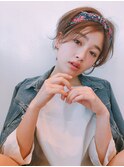 ショートでもできる簡単なターバンアレンジ「Belle銀座」