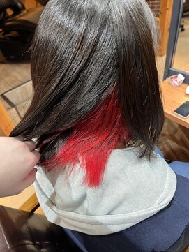 オーブ ヘアー リリー 博多2号店(AUBE HAIR lily) インナーカラーヴィヴィッドレッド！
