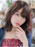 ★くせ毛風外巻きパーマ斜めバングくびれヘア20代30代40代★8