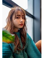 ケアリー 武蔵小杉(Carelly)&nbsp;大人かわいい前髪セシルカットココアブラウンフリンジウェーブ