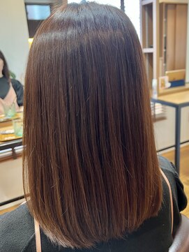 パーク(PERK) 小顔カット ミルクティベージュ 水素カラー 髪質改善