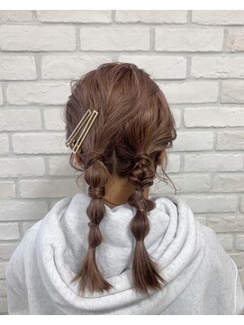 シュガー ヘアアンドネイル 仙台(SUGAR) 編みおろしツインアレンジ