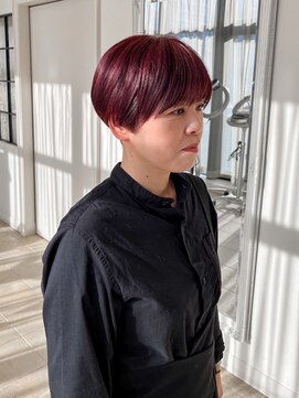 オルガン(Organ) 耳かけショートに赤系のカラー