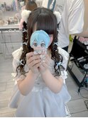 みつ編みハーフツイン