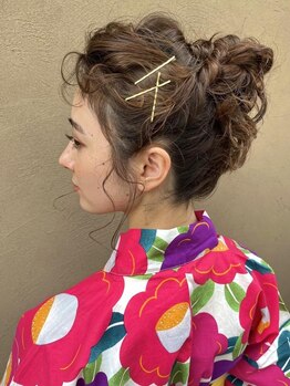 アオ(AO。)の写真/特別な日はプロの着付けにお任せ♪ヘアセットと浴衣の着付けは《AO。》でトータルコーディネート◎