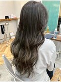 本厚木☆グラデーションカラー☆ロング韓国風巻きダークアッシュ