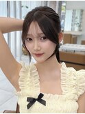 韓国風シースルーバング×顔周りレイヤー/お姉さんポニーテール