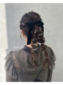 ヘアセット/結婚式参列ヘア/あみ下ろしヘア