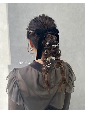 ロウ 札幌(ROW) ヘアセット/結婚式参列ヘア/あみ下ろしヘア