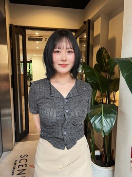 シーン(SCENE) [天神今泉/黒髪カタログ/クラゲヘアー/オリーブグレー]