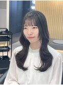 レイヤーカット/ハッシュカット/小顔に見せたい/オリーブグレー